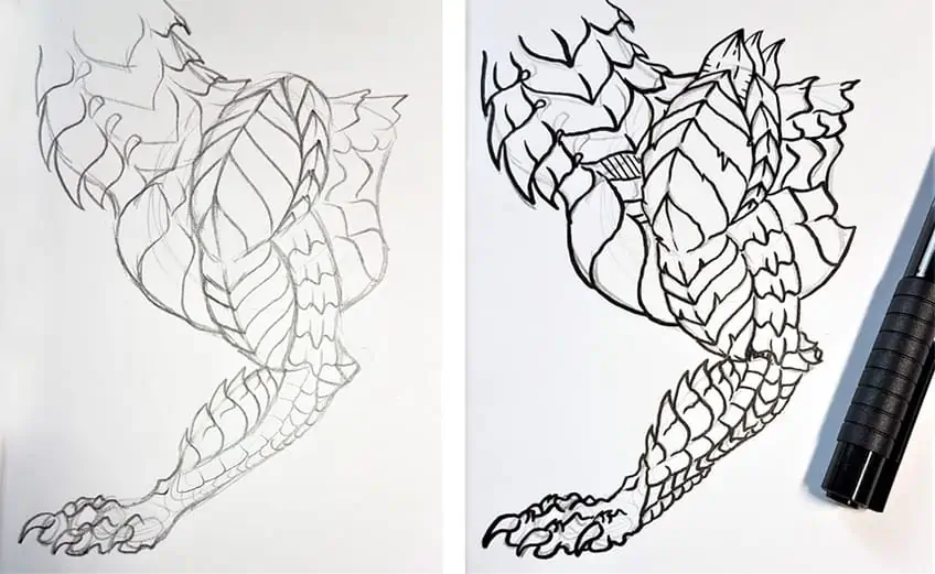 drawing dragon scales 3