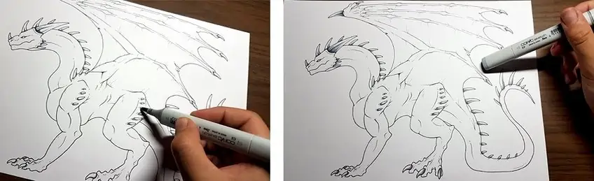 how to draw a dragon 8