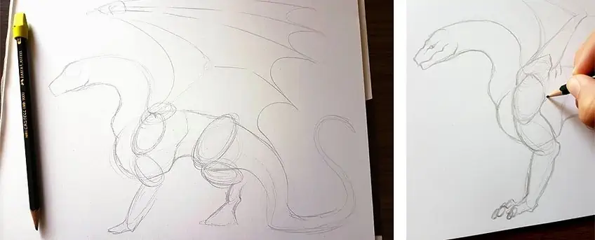 how to draw a dragon easy