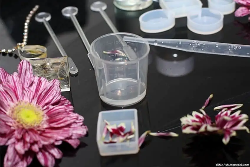 flowers in resin