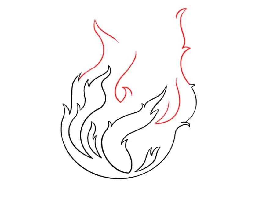 flame drawing step5