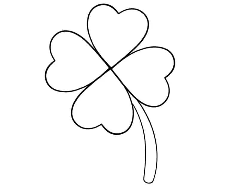 How To Draw A Four Leaf Clover Sketch A Lucky Shamrock   Clover Leaf Sketch 5 768x634 