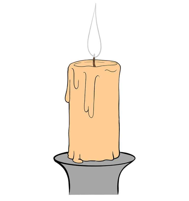 How to Draw a Candle Sketch a Flaming Candle in 14 Steps