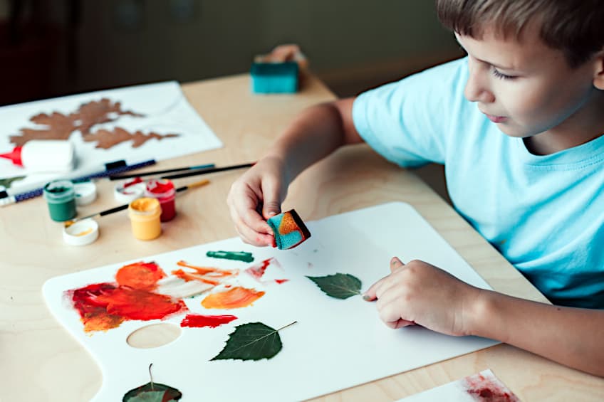 Leaf Printing Ideas for Kids