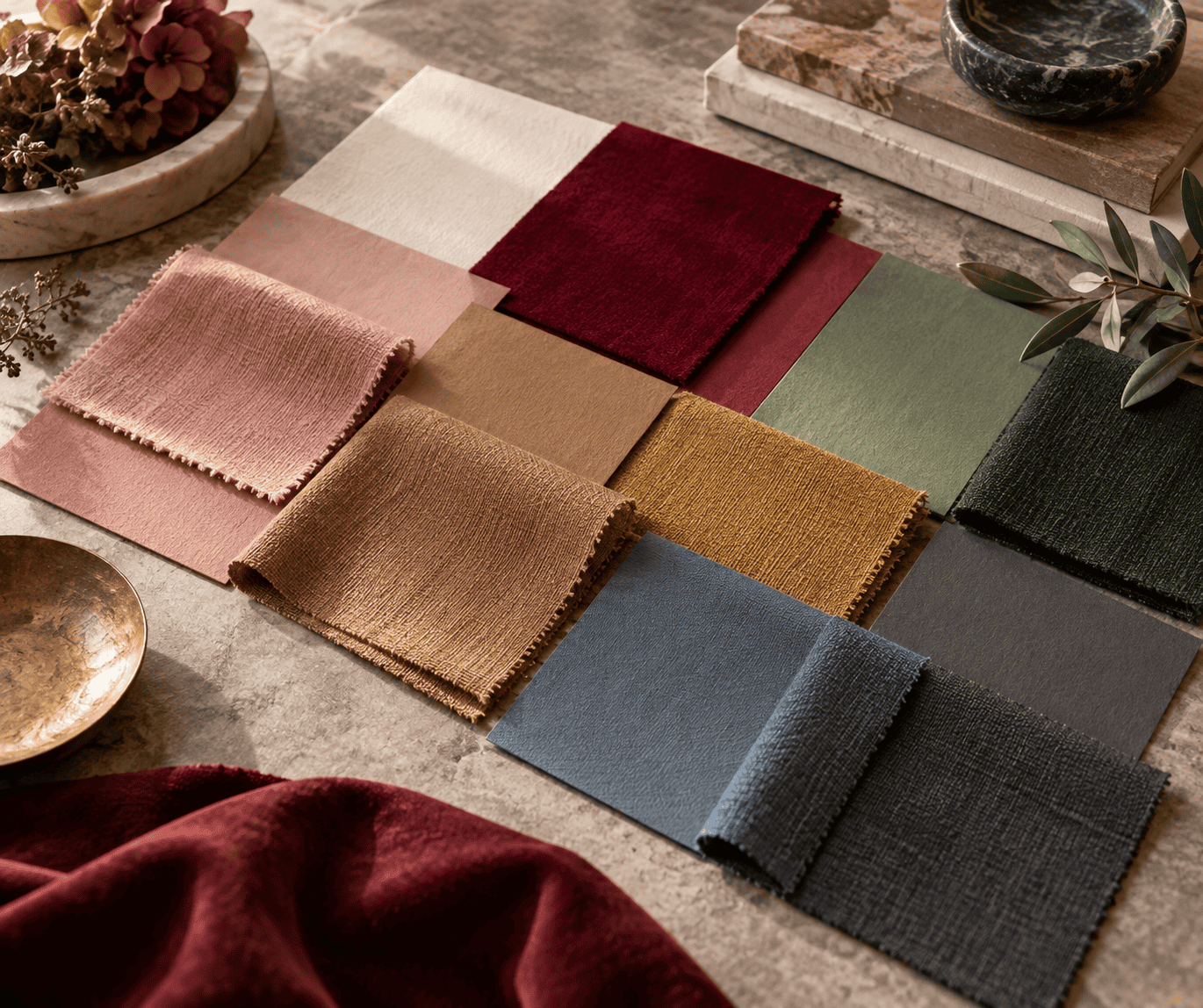 colors that go with burgundy — Material study