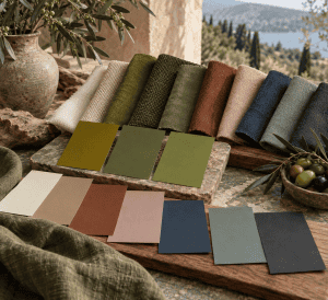 colors that go with olive green — Material study