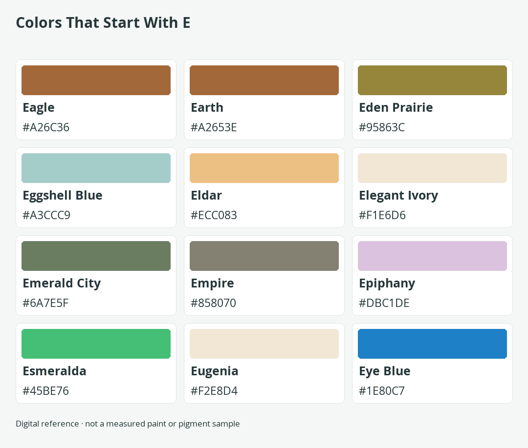Colors That Start With E