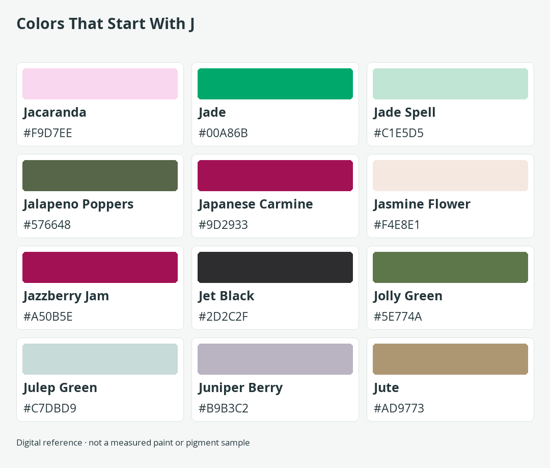 Colors That Start With J