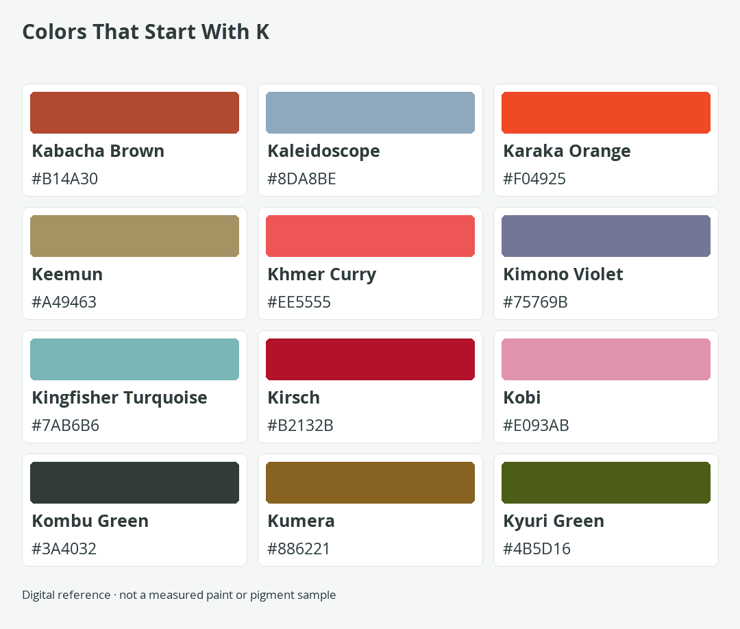Colors That Start With K