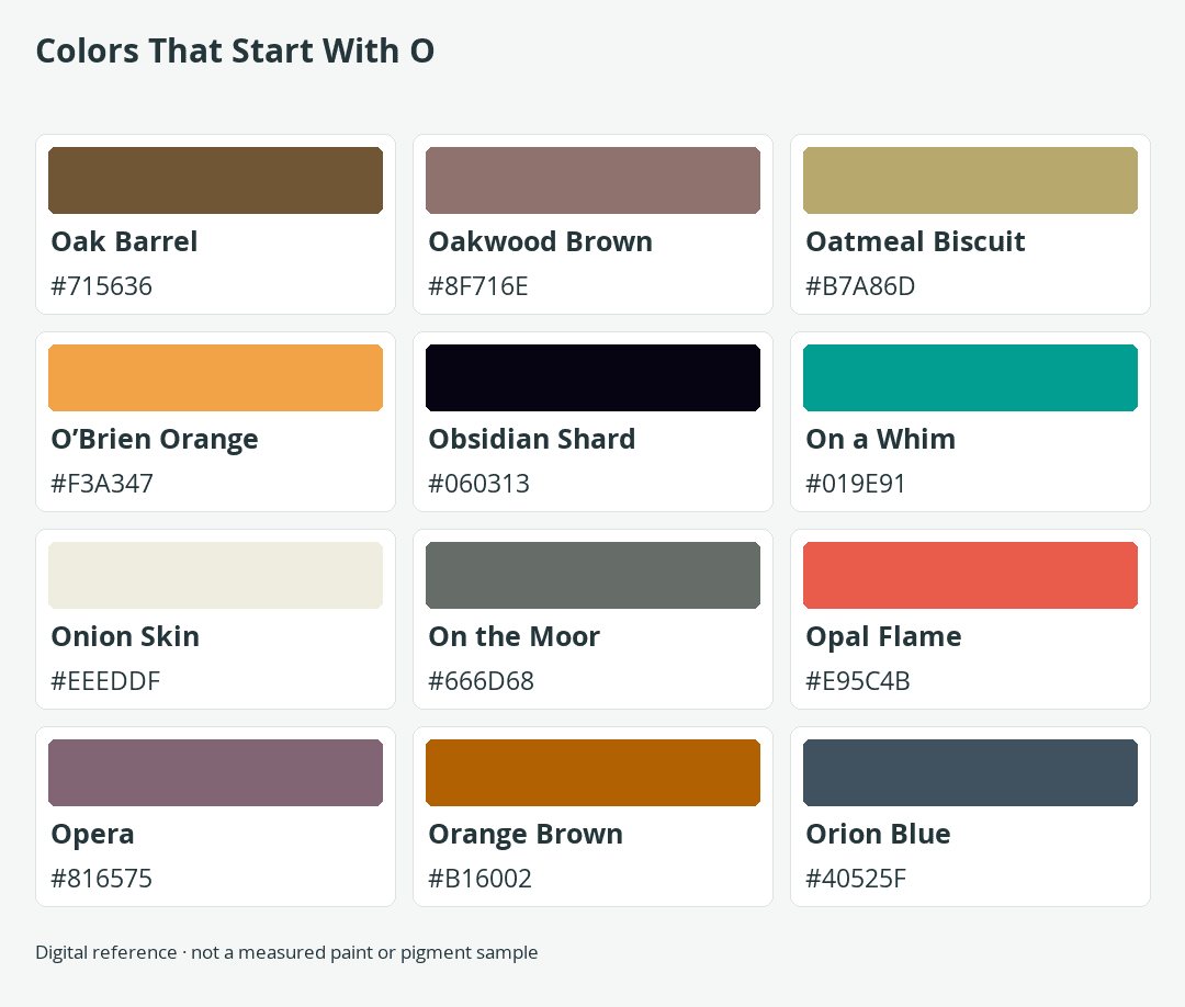 Colors That Start With O