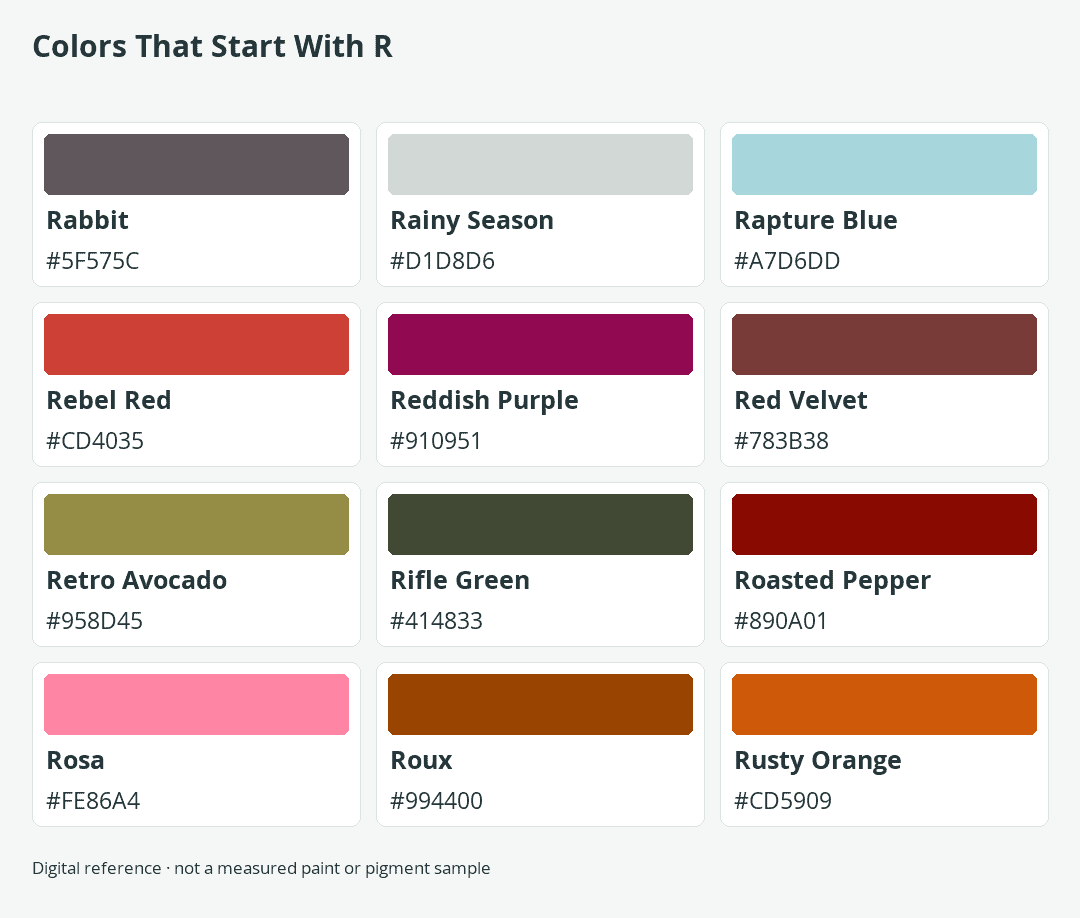 Colors That Start With R