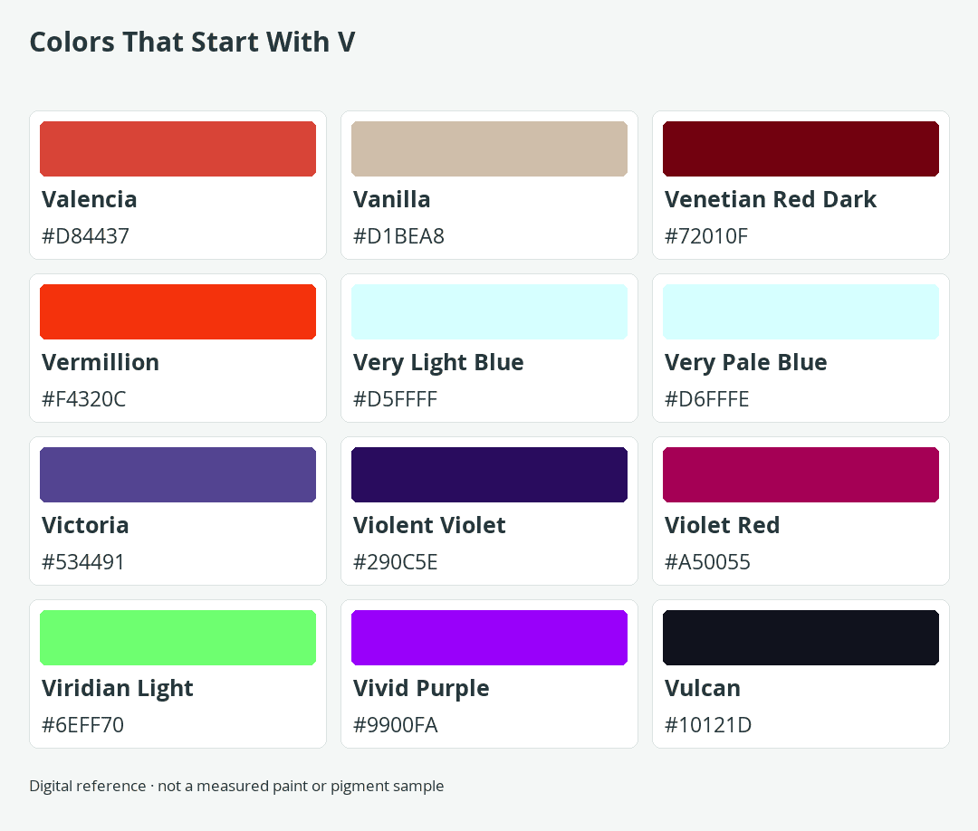 Colors That Start With V