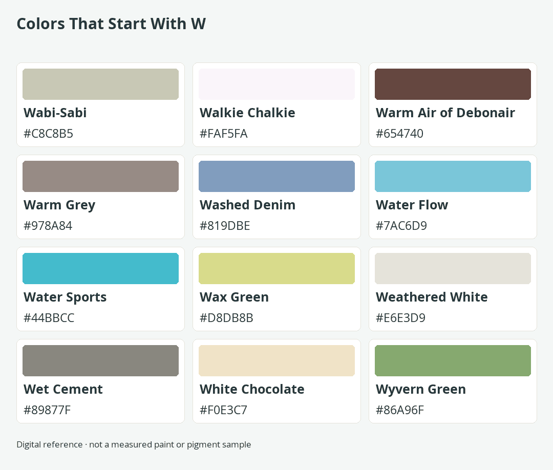 Colors That Start With W