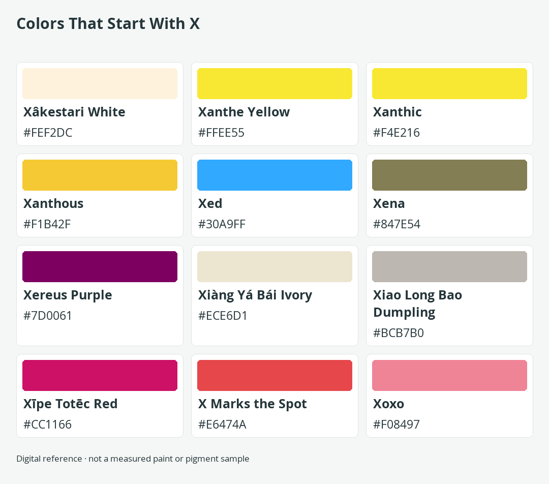 Colors That Start With X