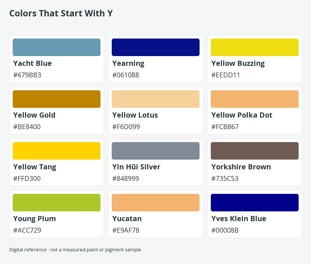 Colors That Start With Y
